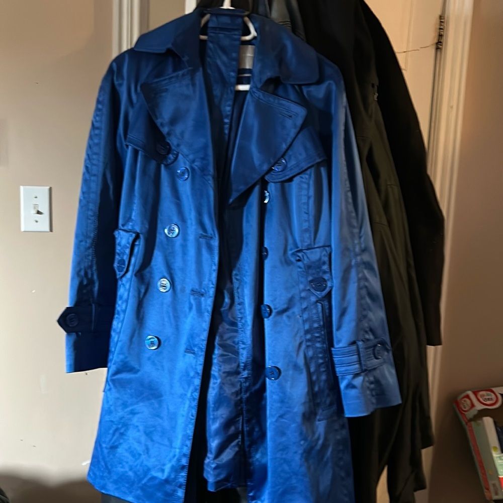 Cobalt blue satin trench Jessica Simpson